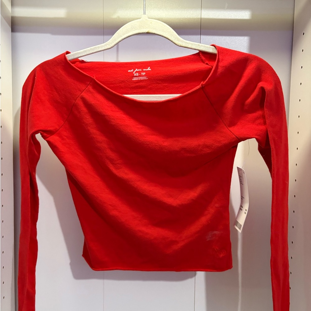 Urban Outfitters Bold Red Long Sleeve Top